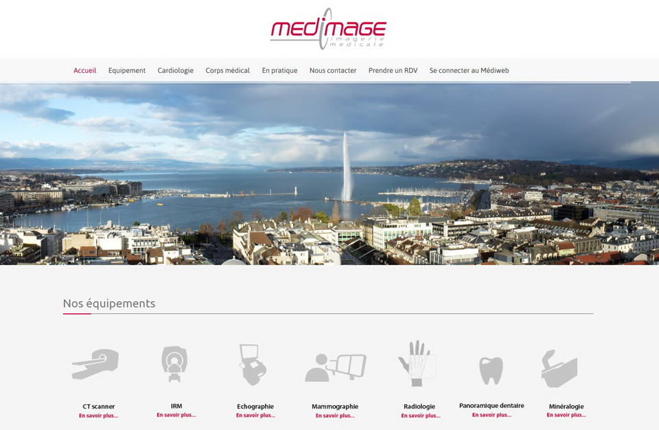 Medimage website : Geneva panorama to illustrate the location of the enterprise