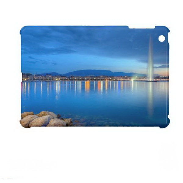 Geneva panorama with famous fountain, Switzerland, iPad Mini Case