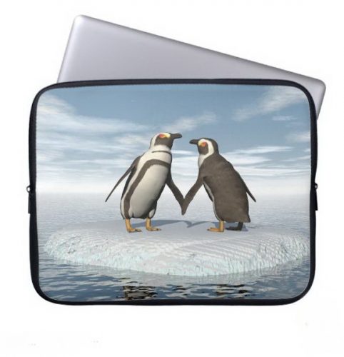 Penguins couple laptop sleeve